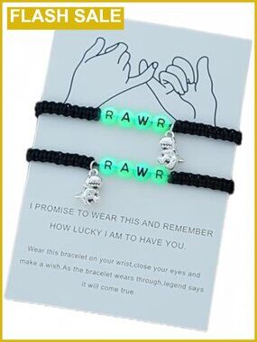 Glow in the Dark Dinosaur Charm Bracelet Set